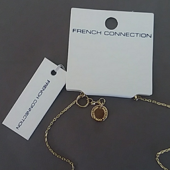 NEW French Connection gold white bar necklace - Picture 3 of 4